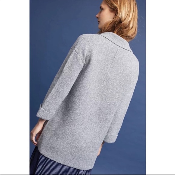 Anthropologie Moth Angie Women's Gray Knit Open Front Sweater - Picture 3 of 15